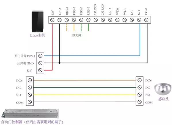 7,自动门感应头开关接线示意图