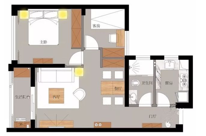 89㎡北欧两居，时尚的空间设计其实可以很简单！_白色