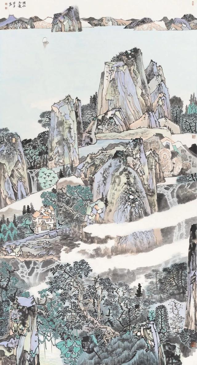 《湖山忘忧 任鸣 97x180cm《舞 王晓珞 90x45cm中国水墨画院青年