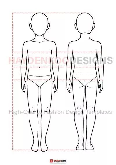 服装设计师们快来做服装设计必须要用到的人体模特线稿女装男装童装