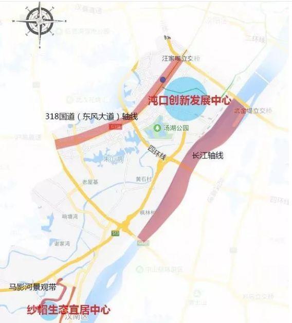 武汉开发区左岸大道规划开始,可能从小军山开始