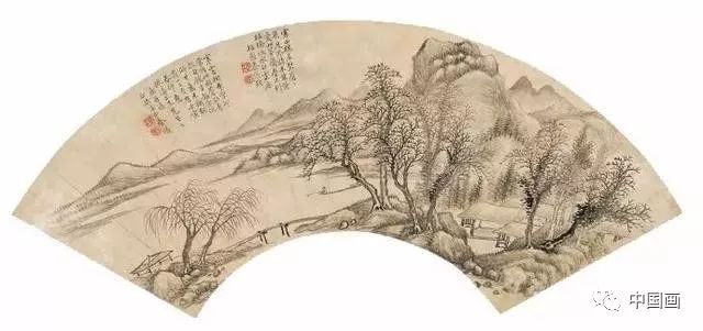 中国画 山水 扇面 清時代 中国画 山水 扇面 清時代 - メルカリ