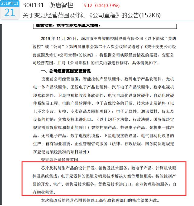 英唐智控公司名称“偏离”芯片 遭投资者“吐槽