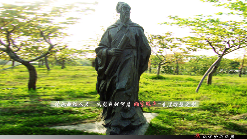 古代文人学士历史名人雕塑·弘扬中华古典文学_姜夔
