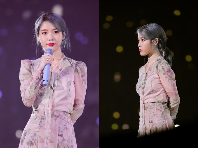 iu李知恩人间小精灵2019演唱会造型百变紫色头发最吸睛