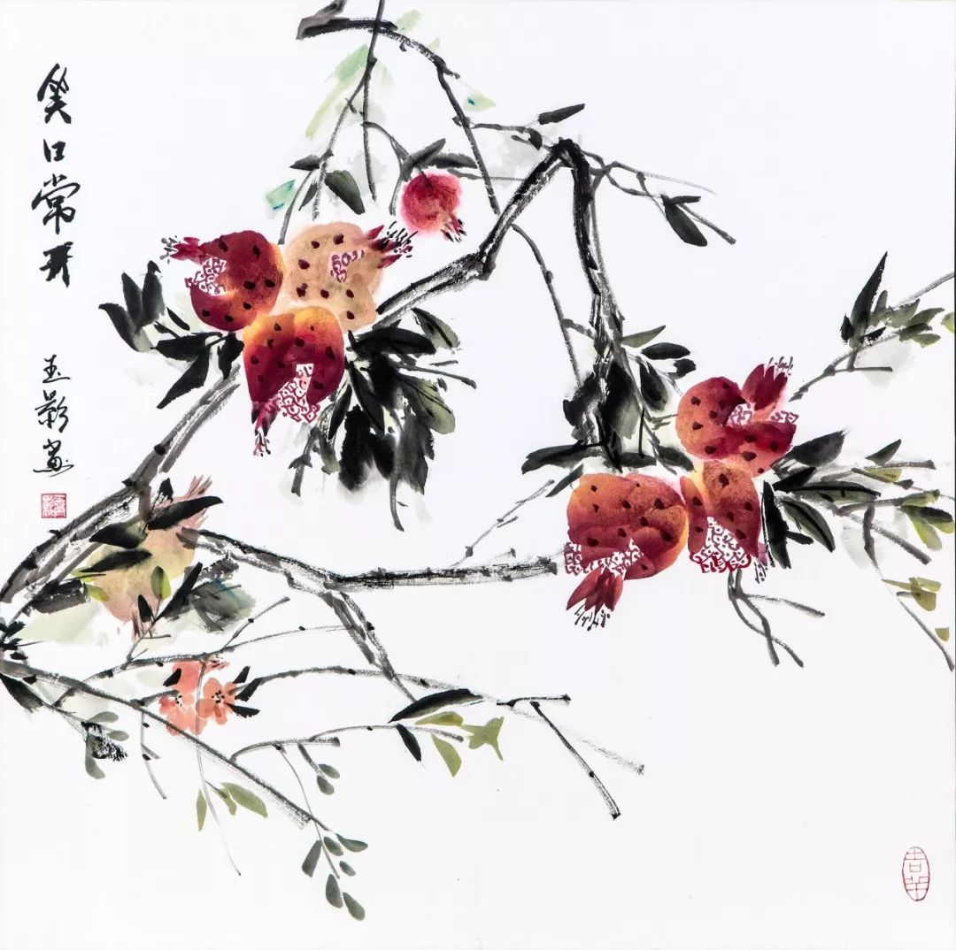 陈玉影 国画 《笑口常开》69cm×69cm