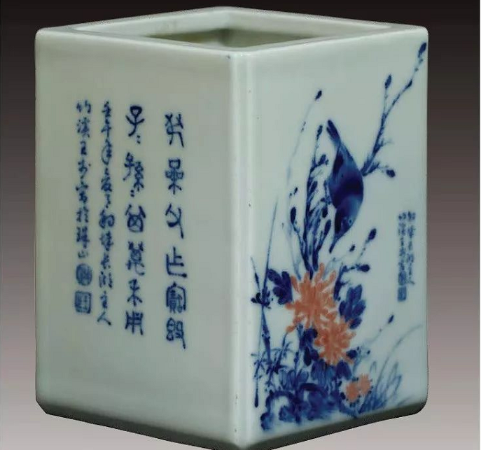 王步青花瓷板画瓷器真品图片