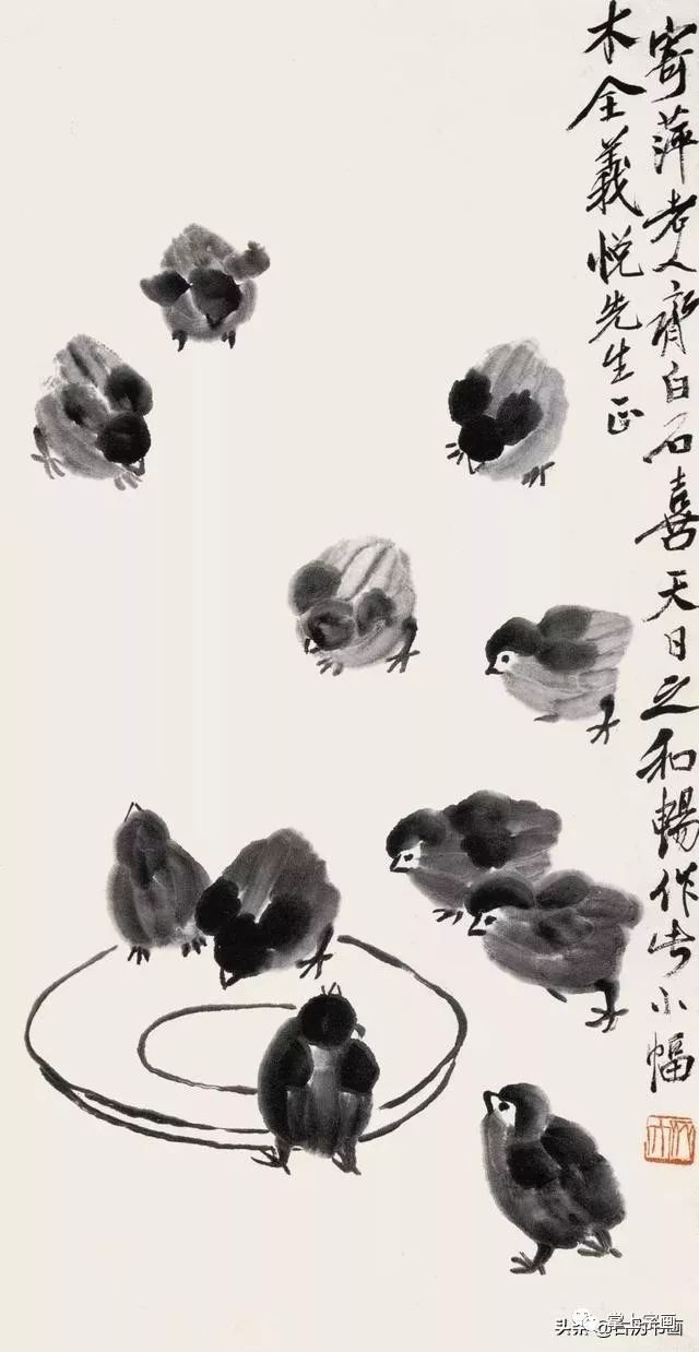 生活中不经意出现的,齐白石都给你画了出来_小鸡