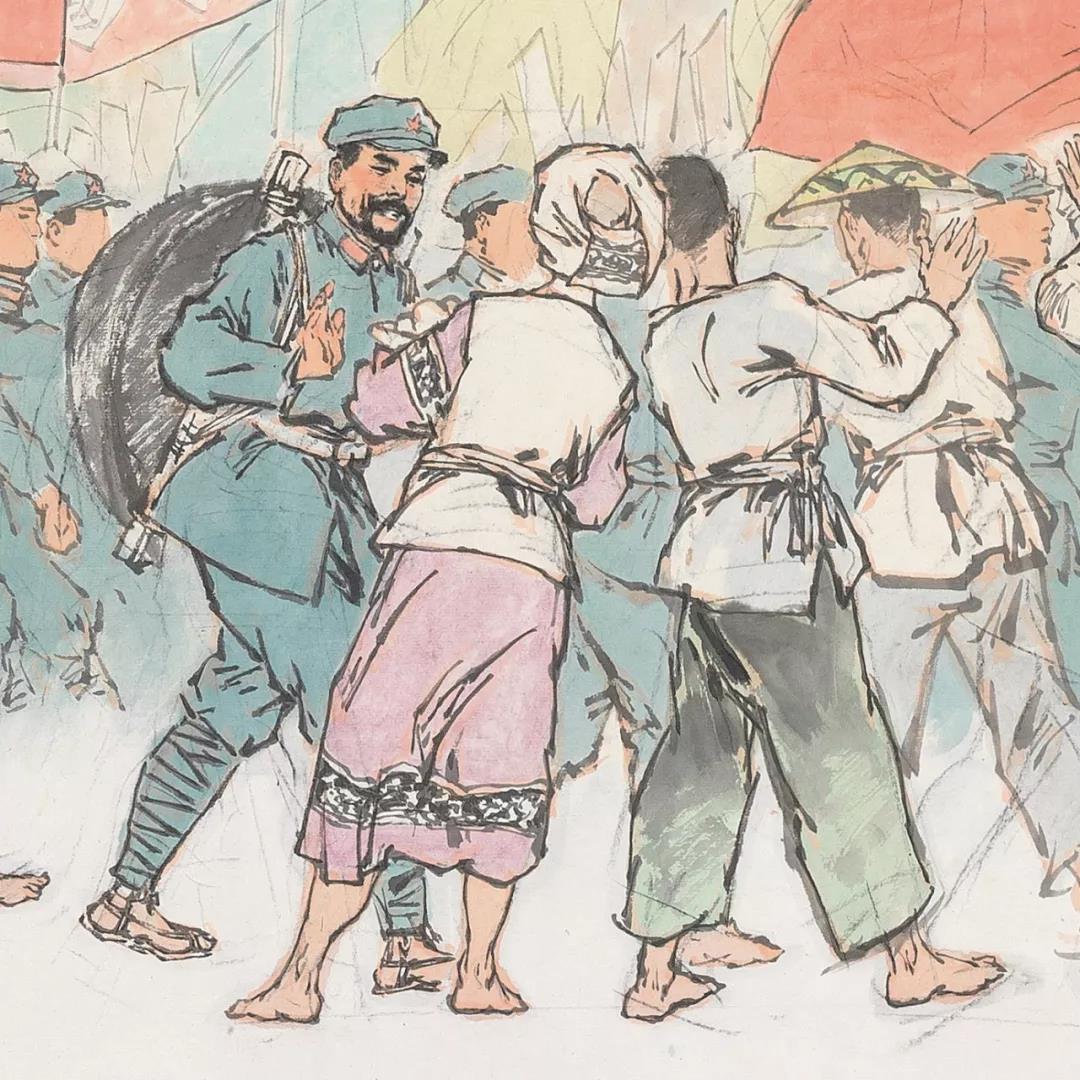 北京保利秋拍革命历史人物画的典范范曾遵义人民迎红军