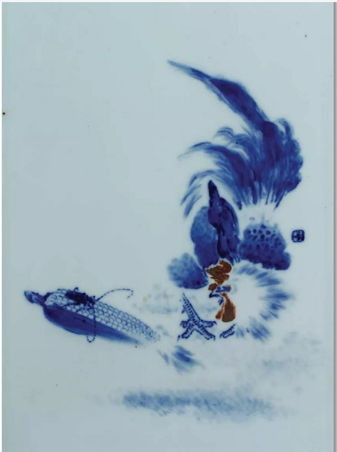 王步青花瓷板画瓷器真品图片