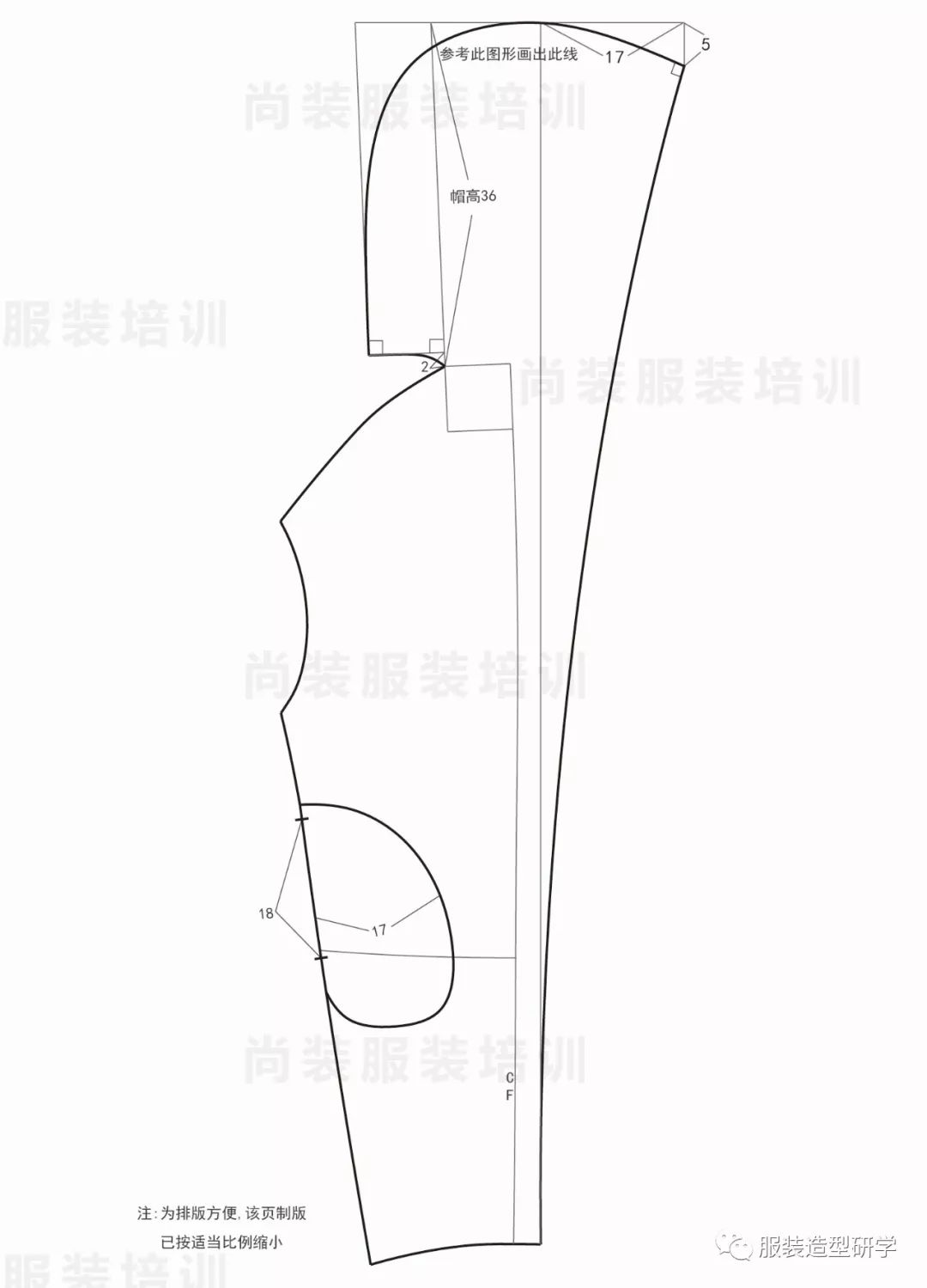 尚装| 宽松前落肩袖后连身袖茧型大衣制版