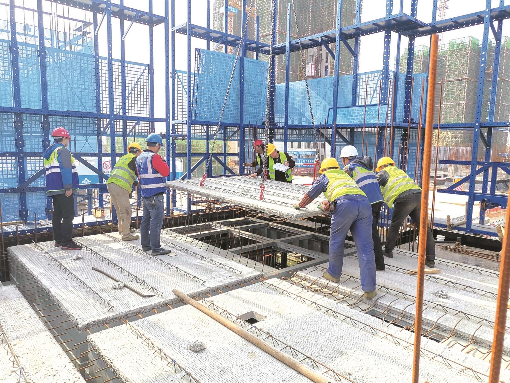 装配式建筑构件安装施工现场