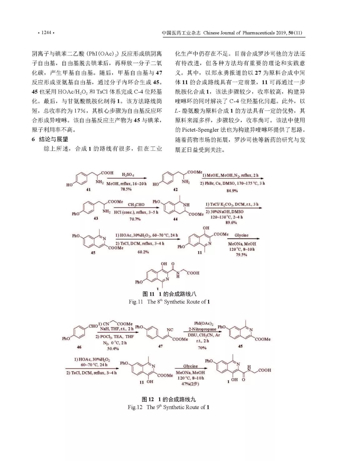 名刊热文罗沙司他的合成研究进展