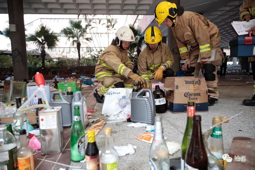 多图直击香港理工大：警方今日进校取证、处理