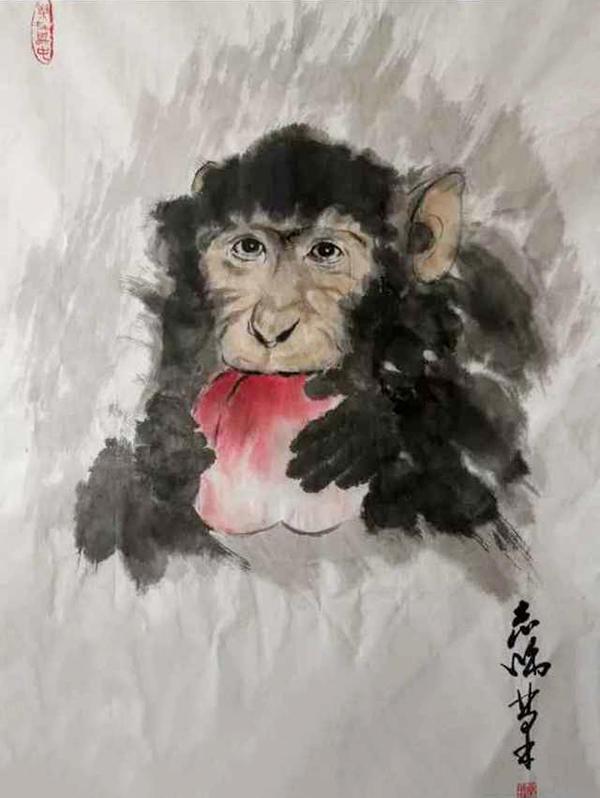 画家常志强画猴作品妙趣天成_猴子