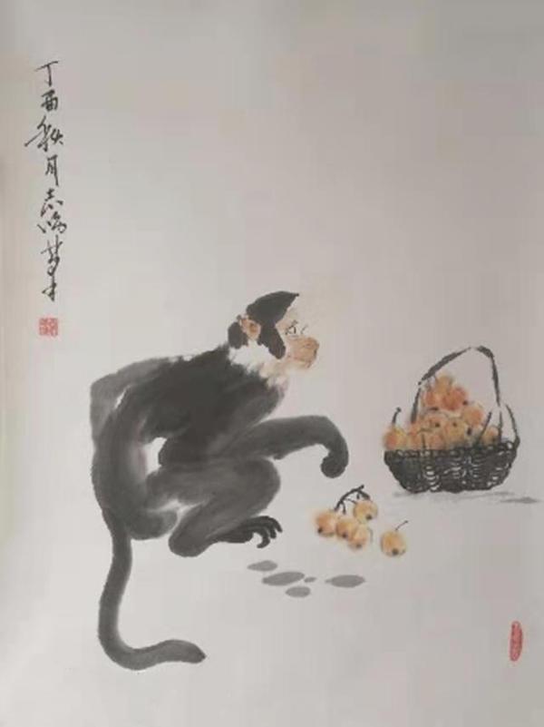 画家常志强画猴作品妙趣天成