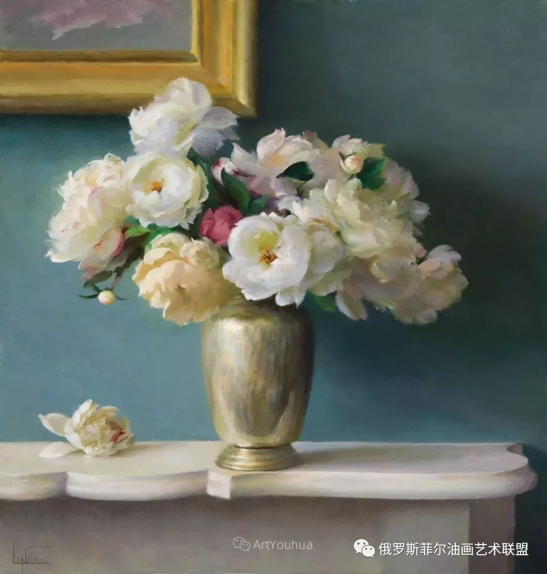 美国女艺术家简莱特曼花卉静物油画作品赏析