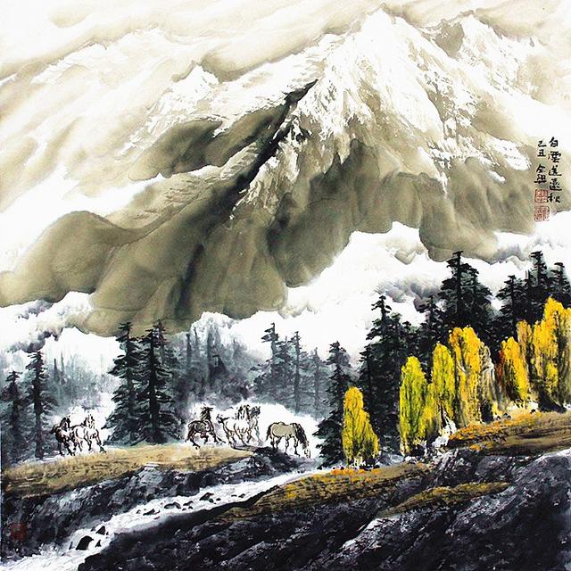 如闻天籁时全兴西部山水画
