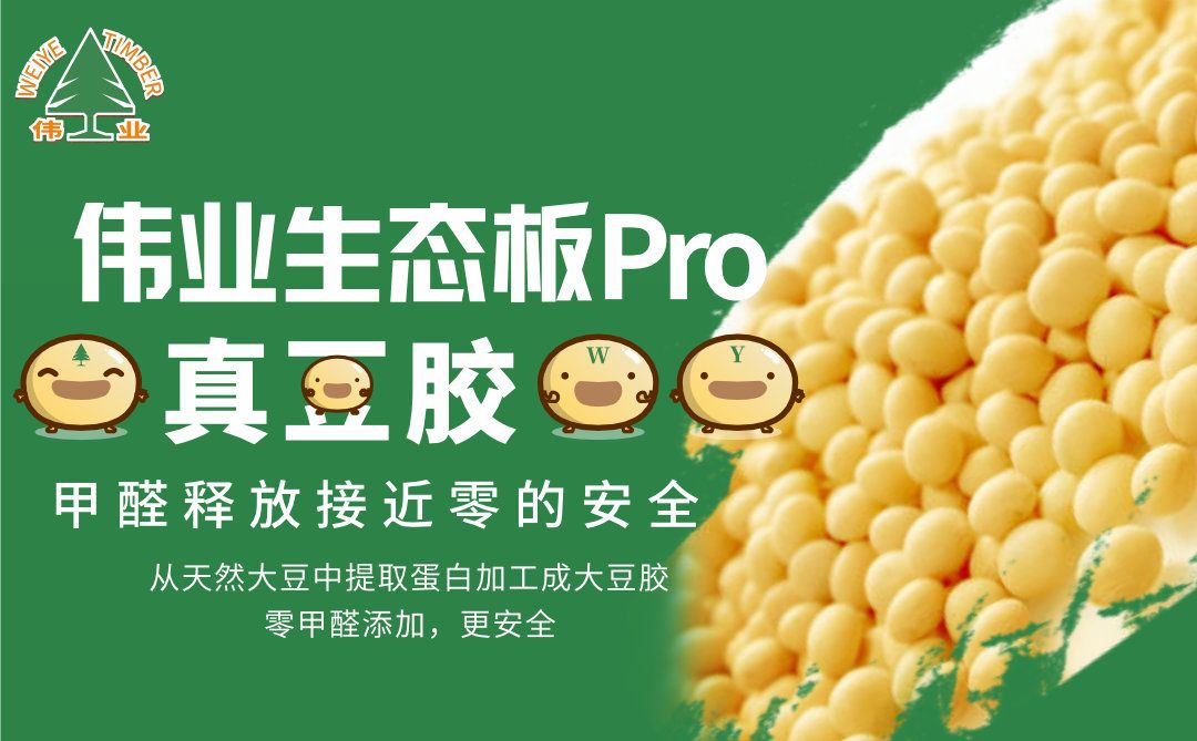 把板材和环保大豆胶水结合,刷新了行业环保最高标准,利用植物胶技术