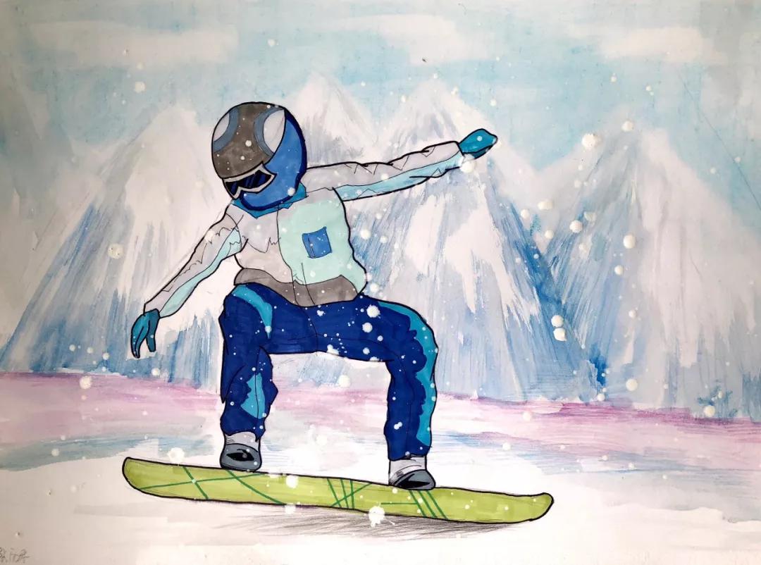 冰雪奥运会主题绘画,冰雪运动会主题儿童画 - 毛毛简笔画