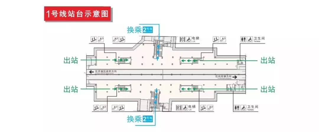 明天起,长沙地铁五一广场站站台中部换乘通道将实现双向换乘