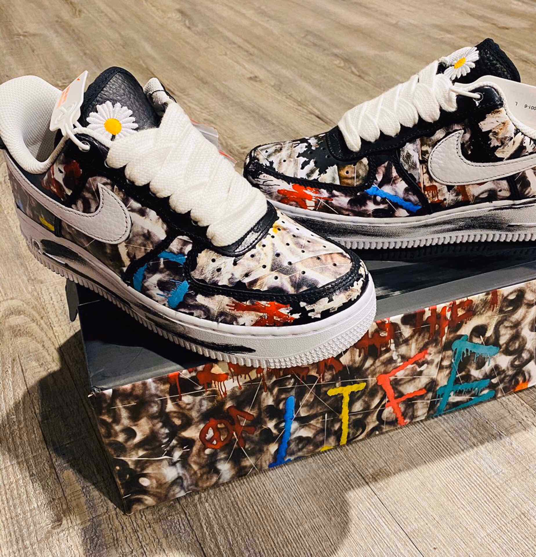 权志龙 gd-peaceminusone x nike air force 1 雏菊空军一号刮刮乐