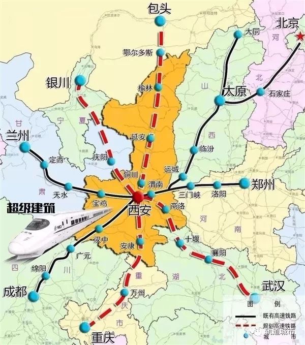 在"八纵八横"时代,以合肥为中心的高铁网规划,将规划接入京深高铁