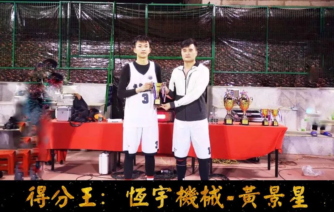 得分王:恒宇机械黄景星mvp:烽火缘刘起殿军:水盈净水器季军:林氏海鲜