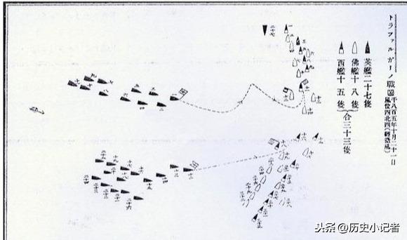 甲午海战北洋舰队阵型考所以,北洋舰队再次变阵型为"犄角雁行阵".