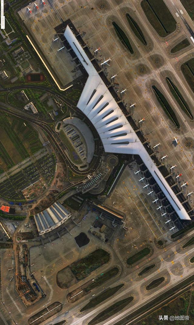 航拍南京禄口机场,规模居华东第二