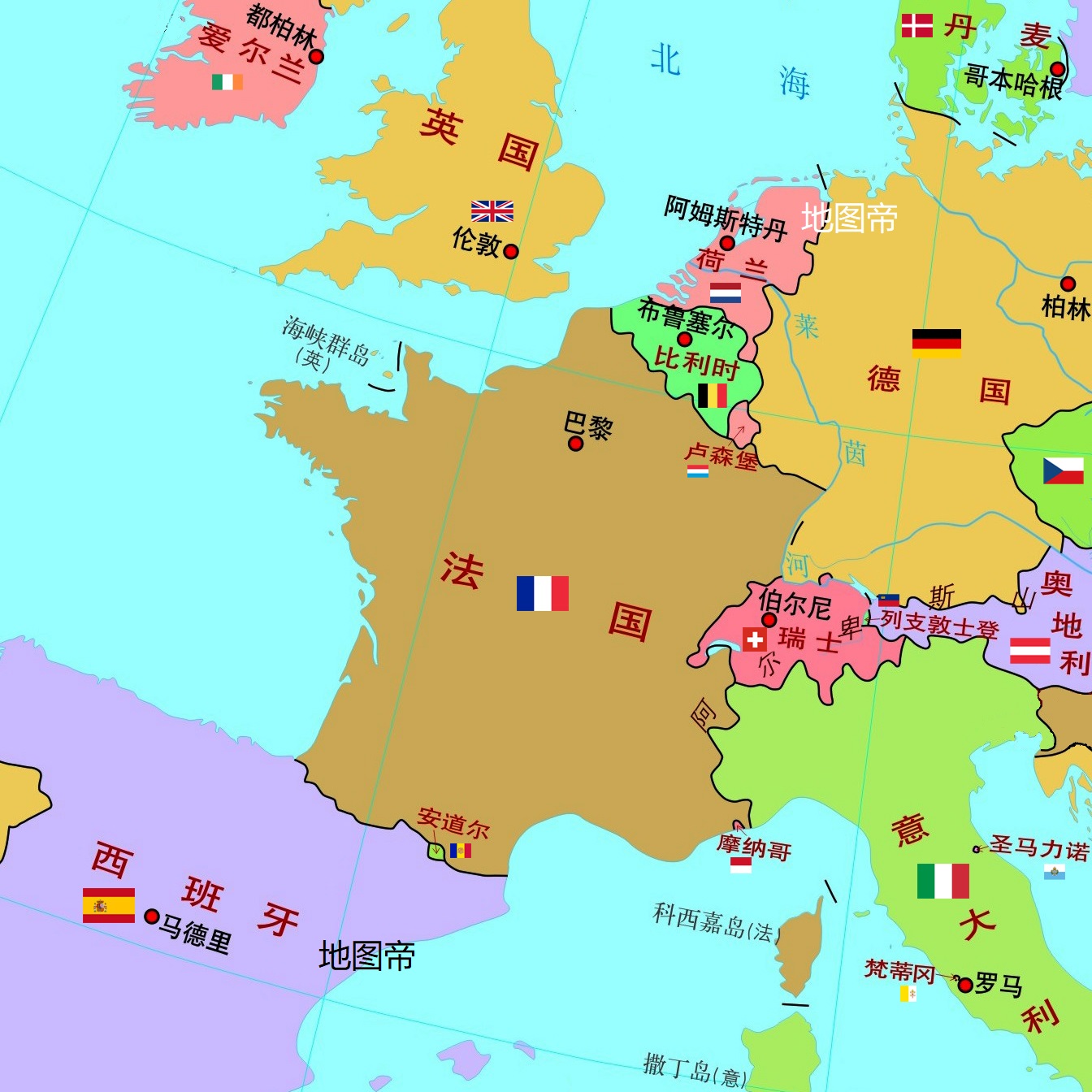 欧洲14个内陆国都有哪些?看地图一目了然_国家