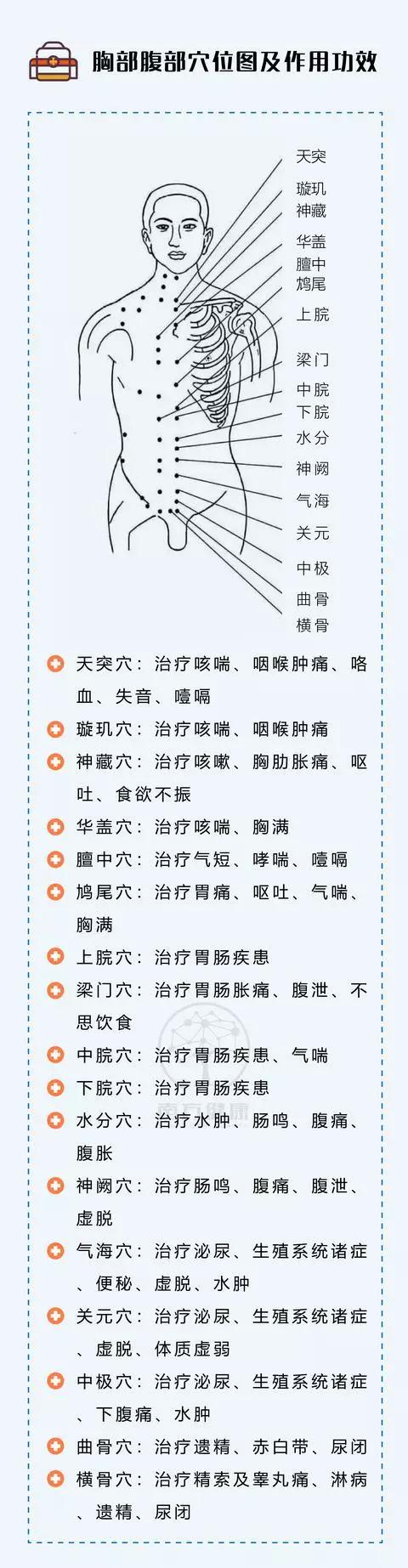 胸部穴位图及作用功效