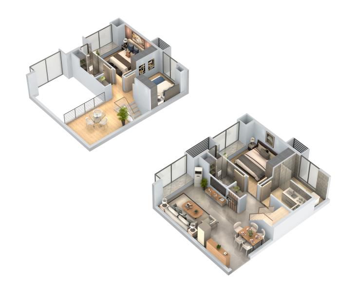 (建面约81㎡公寓3d户型图)