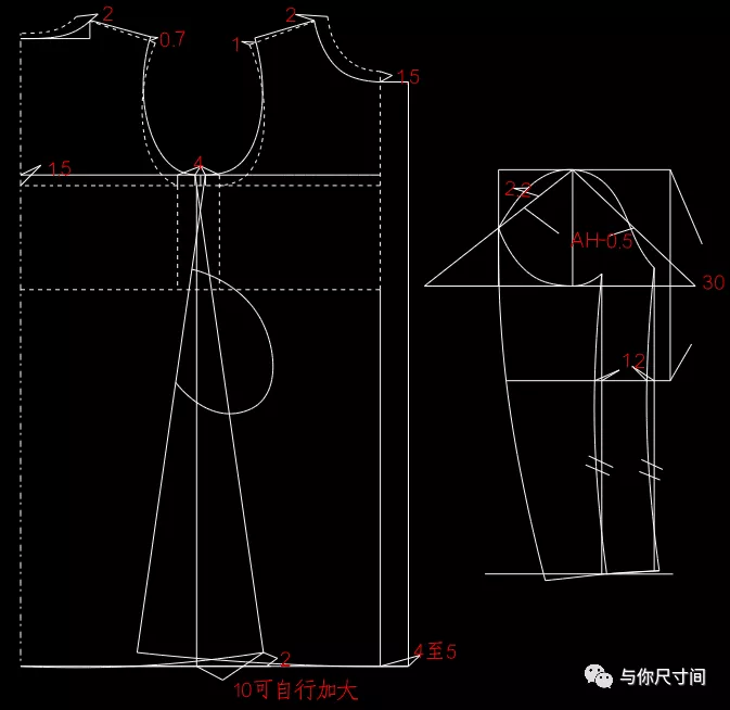 a字型外套制版裁剪图