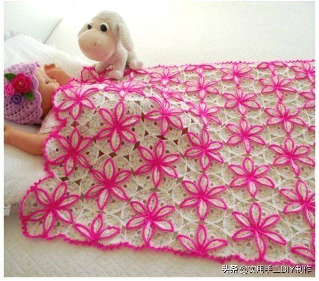 「针织图解」12款五彩缤纷的毯子编织花样,有你喜欢的