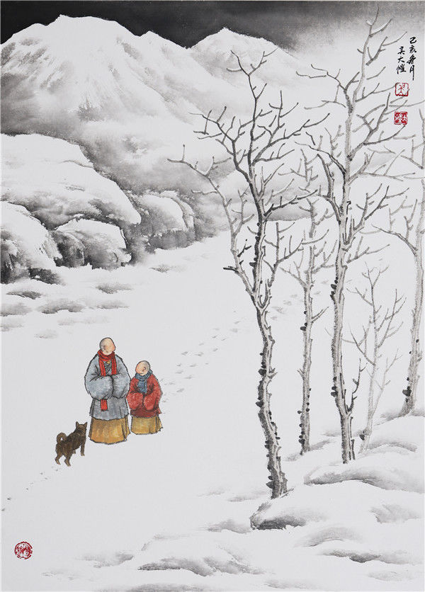 当代雪韵山水画创始人吴大恺开创雪景画法终成画雪名家