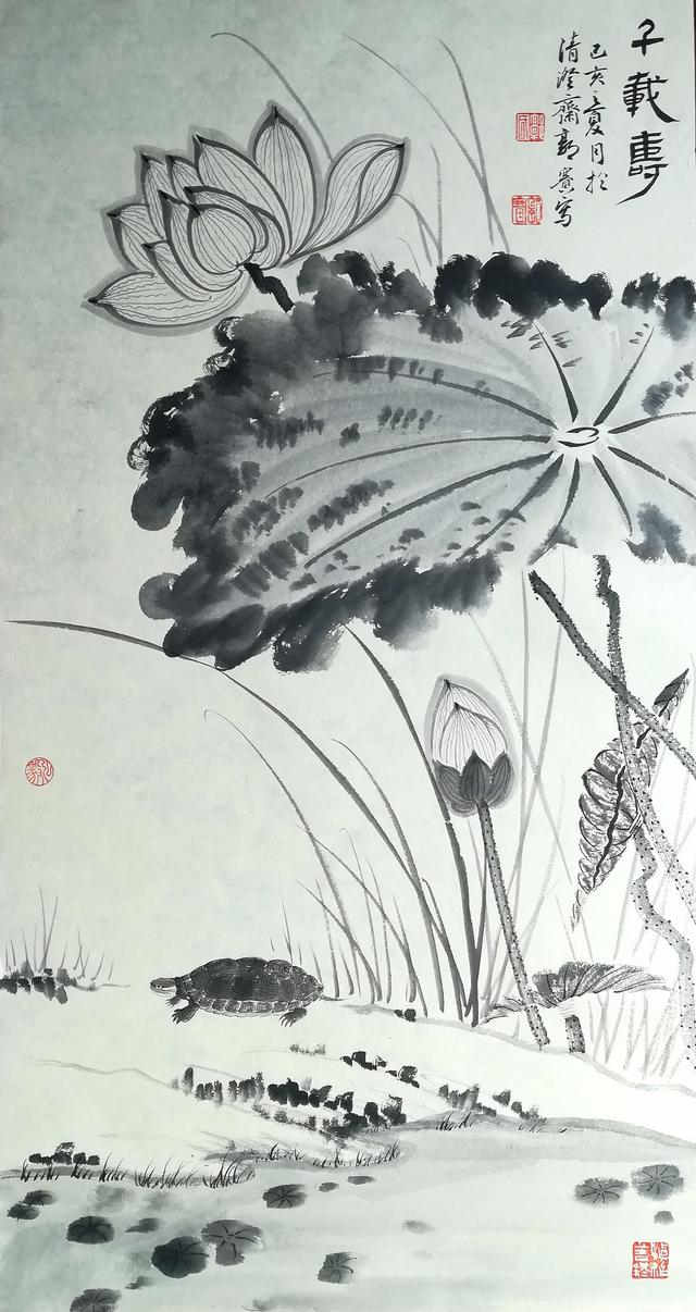 80后青年画家郭赛国画作品赏析之荷花