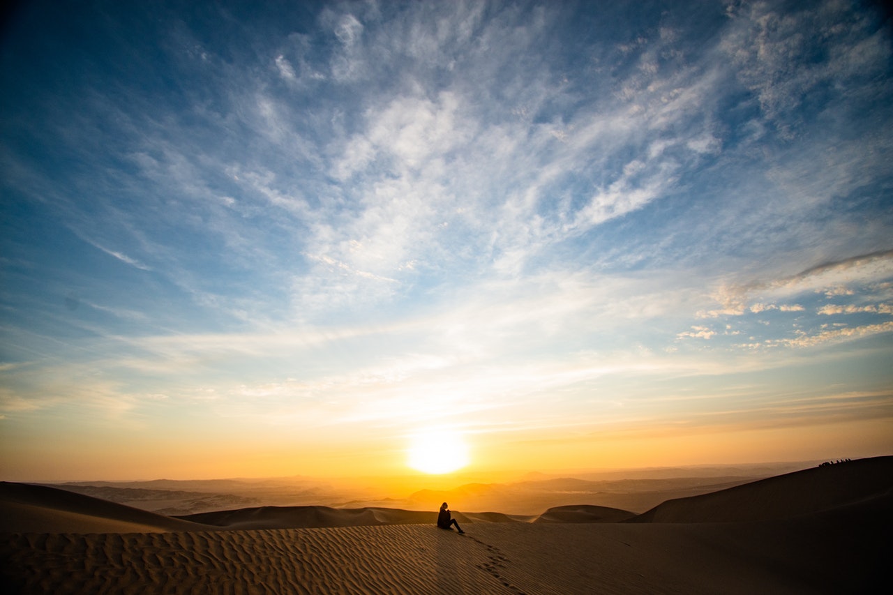 沙漠日落的描写