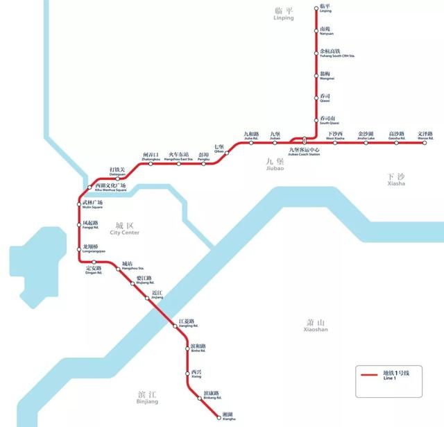 地铁1号线线路图