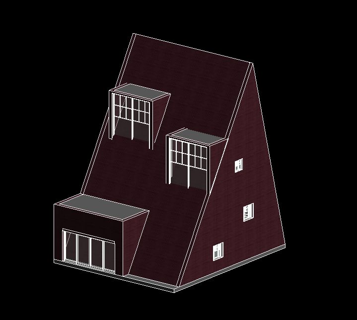 第二题:根据所给图样,利用auto revit完成房屋建筑三维模型的创建.