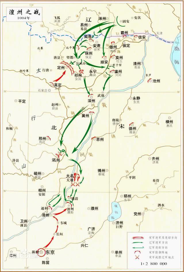 澶州之战示意图从某种意义上来说,《澶渊之盟》的签订标志着宋朝正式