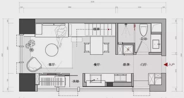 26㎡简约loft单身公寓,地台沙发 空中浴缸设计,你心动