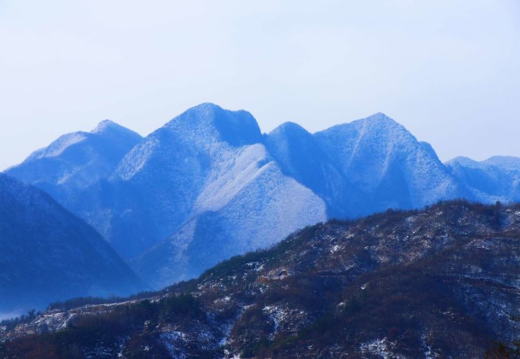 蓝蓝的天,红红的果,白白的雪,金色的阳光,永远是大山冬天最美的风景.