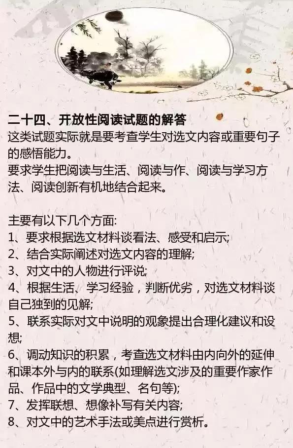 【佳分优学】整理了语文阅读理解的24个万能公式，背熟6年一分不扣！