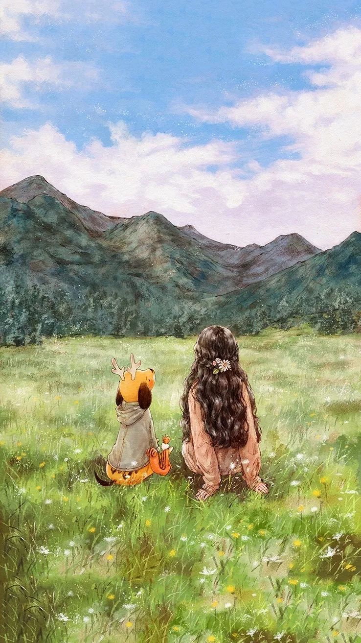 温暖治愈的森林女孩日记插画这就是我向往的生活