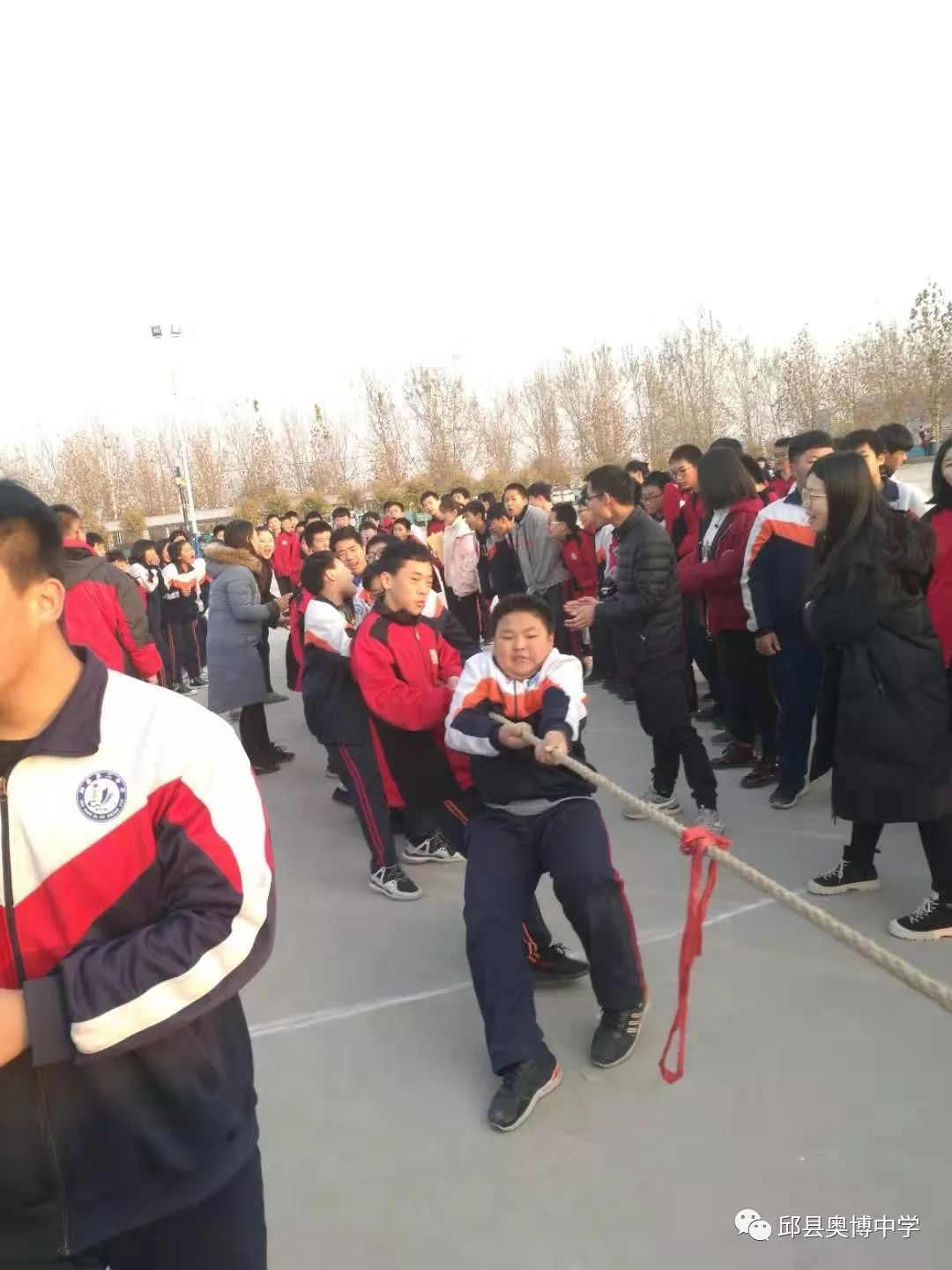 邱县奥博中学拔河比赛