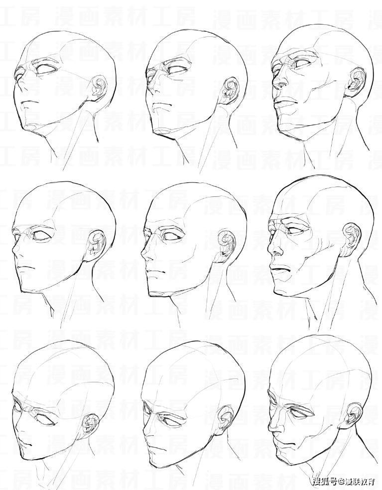 教程多角度绘制不同年龄性别角度头部专业绘画课程