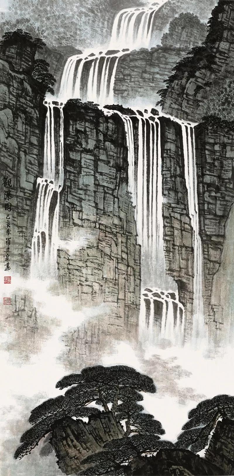 20-23北京山水美术馆 春晖 145cm×70cm 传承与经典——罗建泉中国画