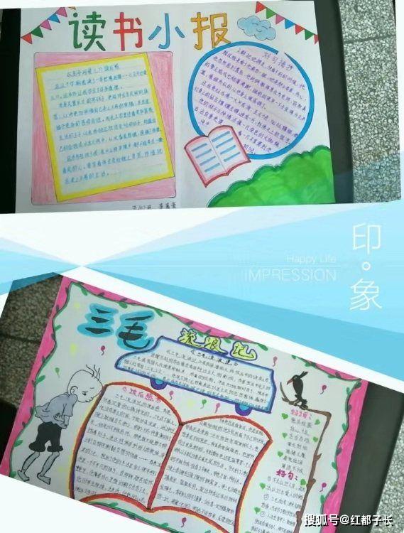 子长县秀延小学五年级组我爱读书手抄报展评活动