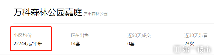 全款万科森林公园爆出高层在卖单价22000元㎡